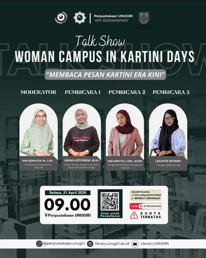 Tendik Pascasarjana UNUGIRI Jadi Narasumber Talk Show “Woman Campus in Kartini Days”