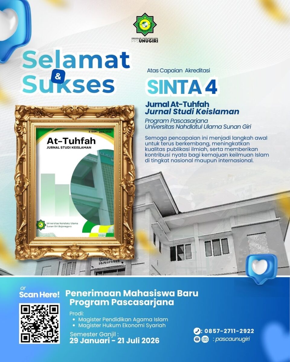 Jurnal At-Tuhfah UNUGIRI Raih Akreditasi SINTA 4